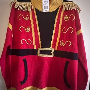 Christmas Nutcracker Sweater NWT (missing 2 buttons see photos) size XL.